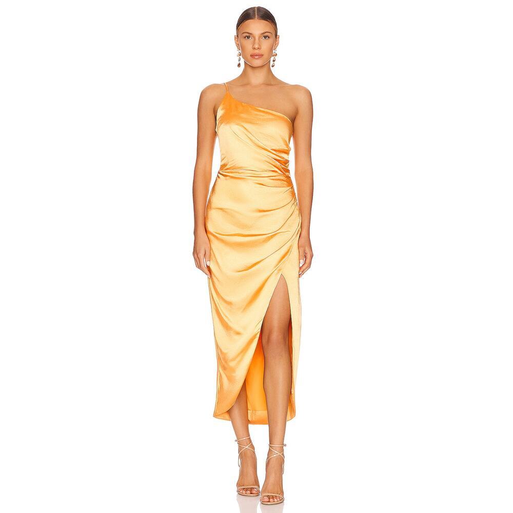 ELLIATT Midi Dress Isabelle One-shoulder Yellow Size Large